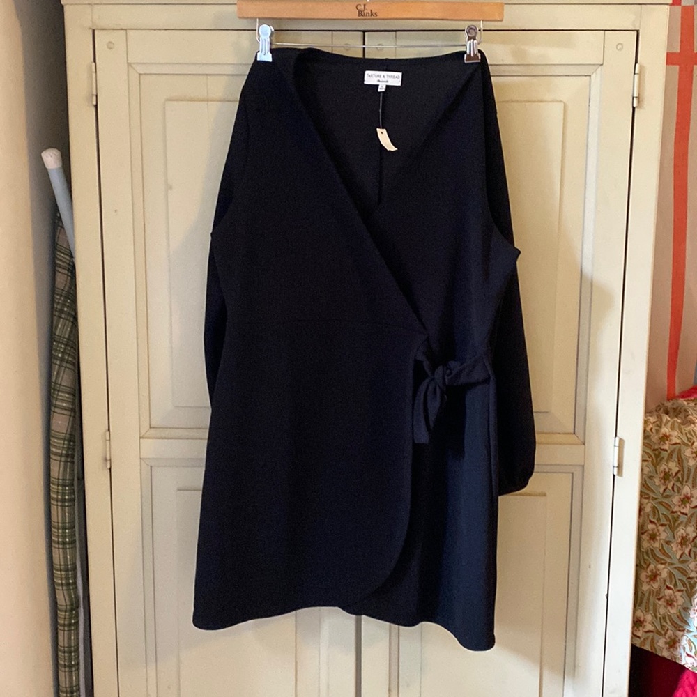 Black Madewell faux wrap minidress